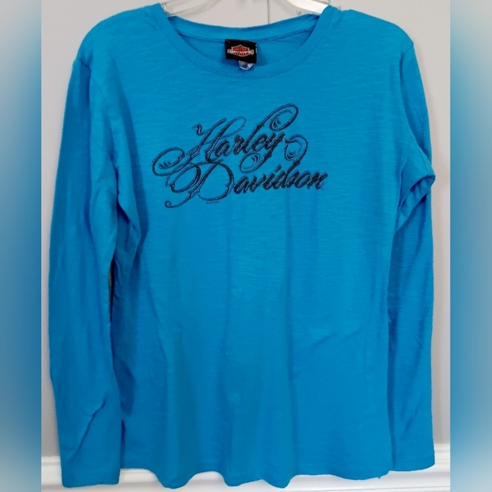 Harley Davidson Blue Long Sleeve Shirt XXL